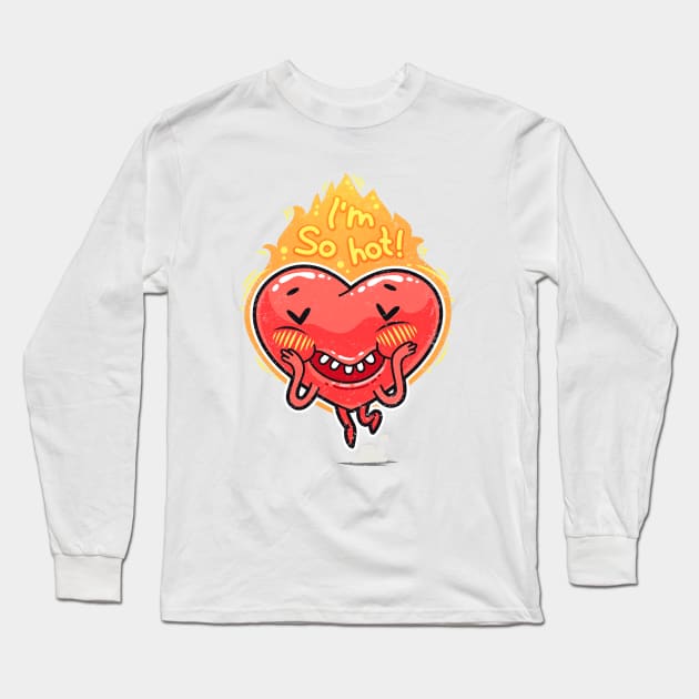 Cute Burning Heart for Valentine's Day Long Sleeve T-Shirt by Voysla